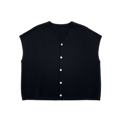 Gilet en maille sans manches – Loose & réversible noir