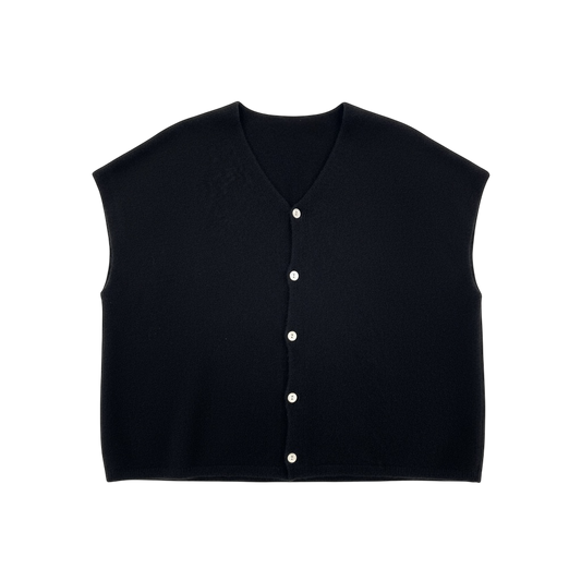 Gilet en maille sans manches – Loose & réversible noir