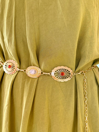 Ceinture chaîne or & petites pierres