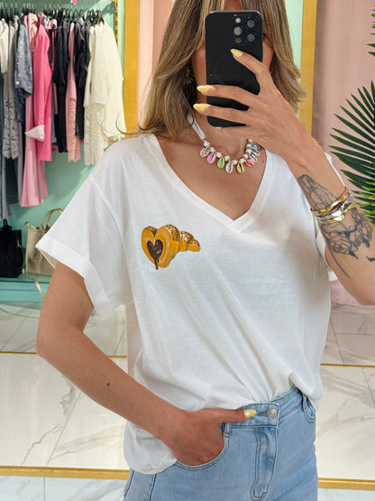 T-shirt « Croissant » - Blanc