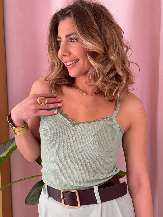 Top Fines Bretelles Dentelle – mint