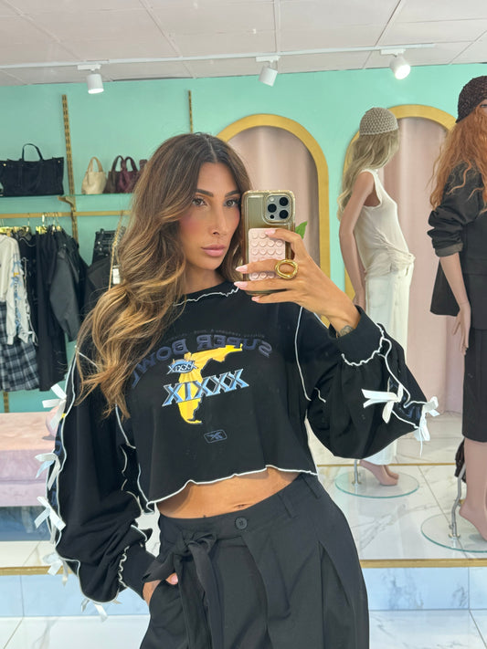 Sweat Crop Super Bowl à Nœuds – Noir