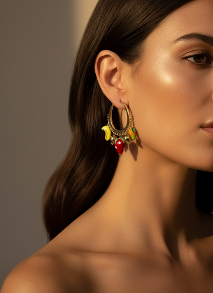 Boucle d’oreille créole banane & compagnie