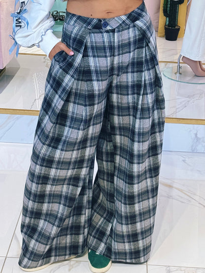 Pantalon Tailleur Extra Wide à Carreaux – MOCHY