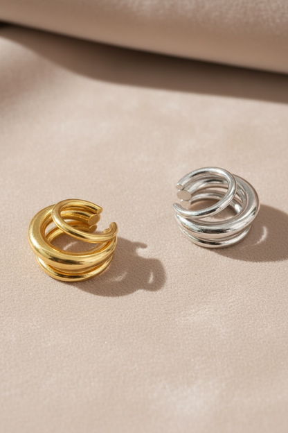 Bague d’oreille / faux piercing unisexe triple barre