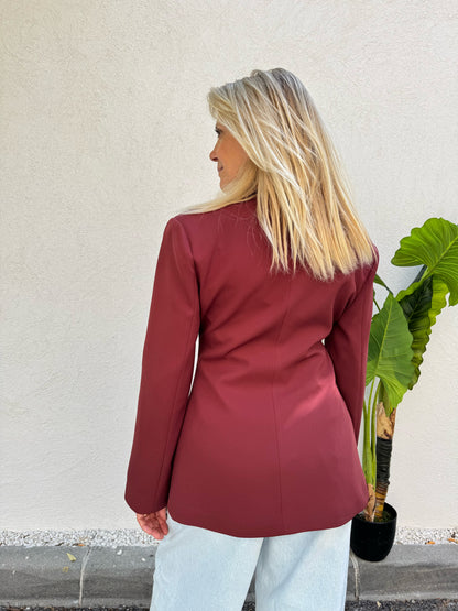 Veste tailleur signature cintrée brique