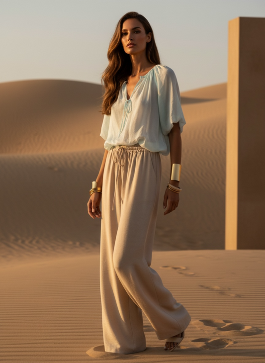 Pantalon fluide italien – beige