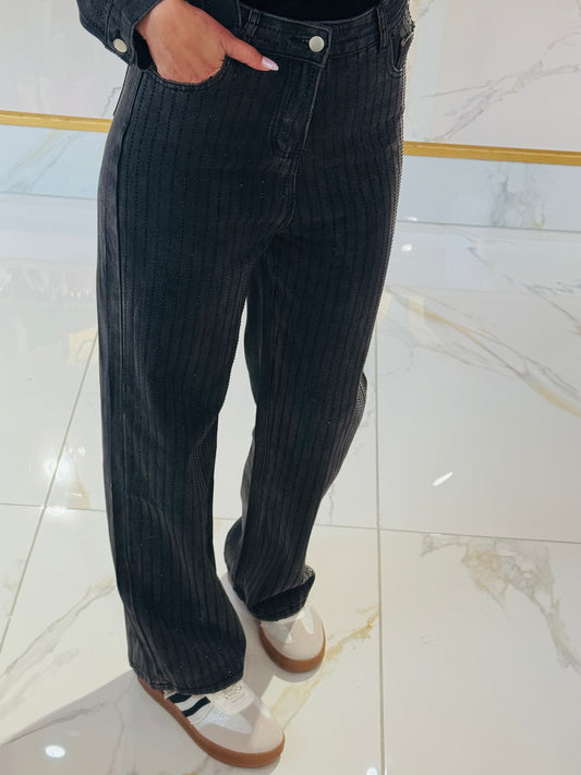 Jean noir à strass