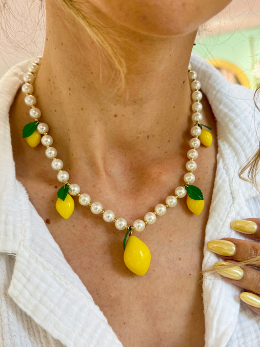 Collier perle et citron