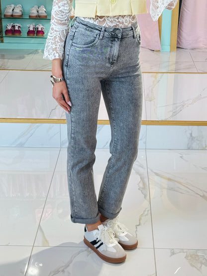 Jean straight gris chiné - stretch & confort