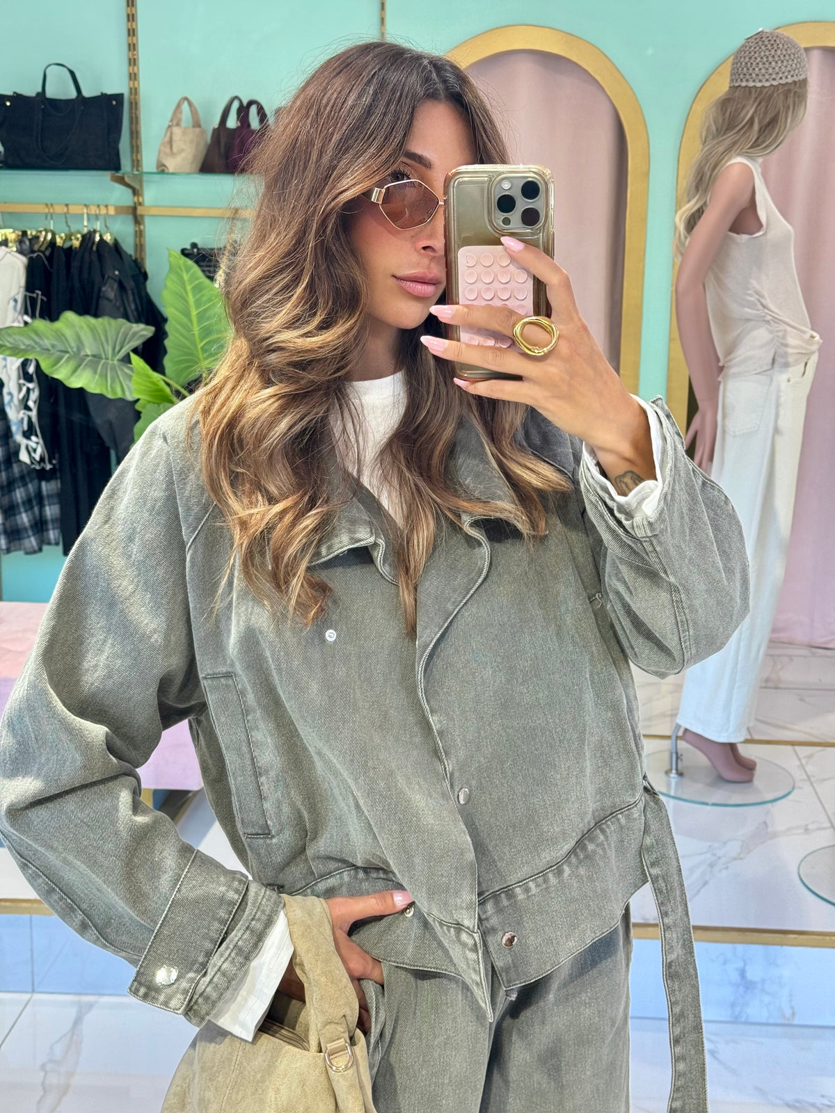 Veste en Jean Délavé à Ceinture – CIMINY PARIS