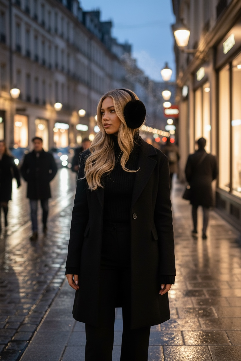 Cache-oreilles confortables et élégants noir