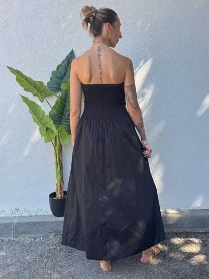 🌿 Robe Longue Bandeau – noire