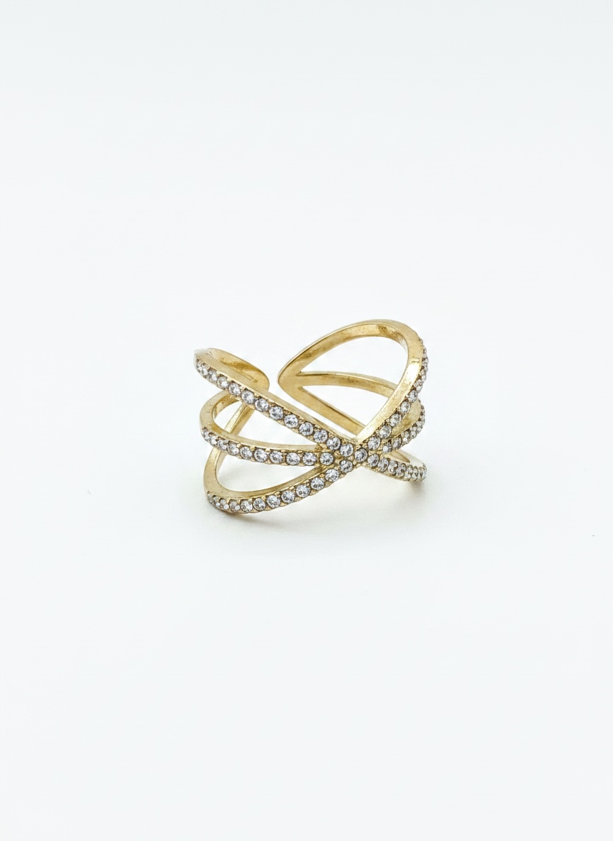 Bague triple lien strass