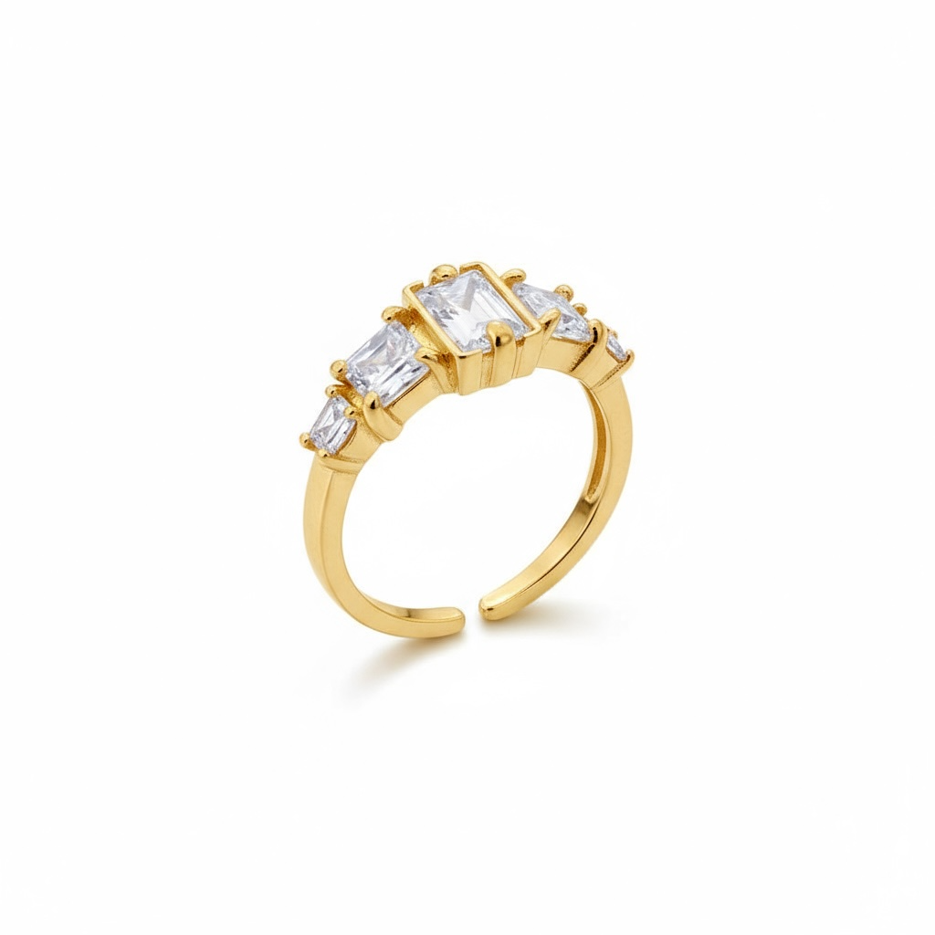 Bague strass suprême or