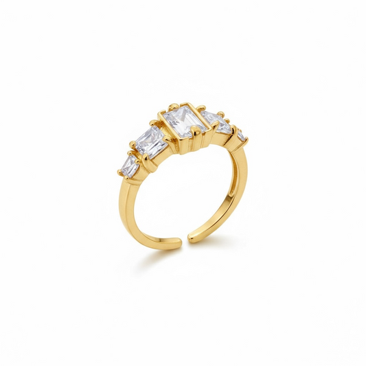 Bague strass suprême or