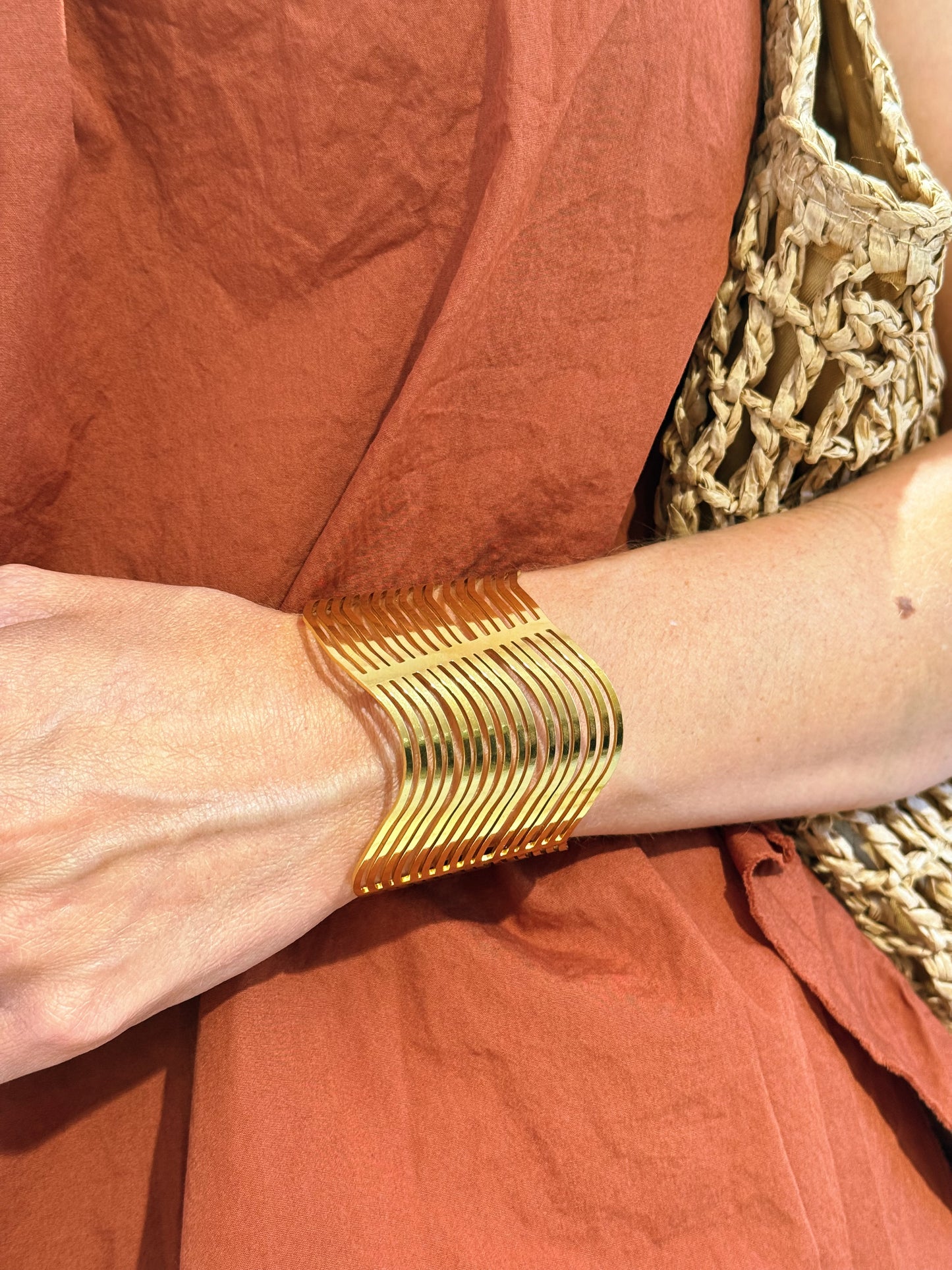 Manchette vague multifils - or