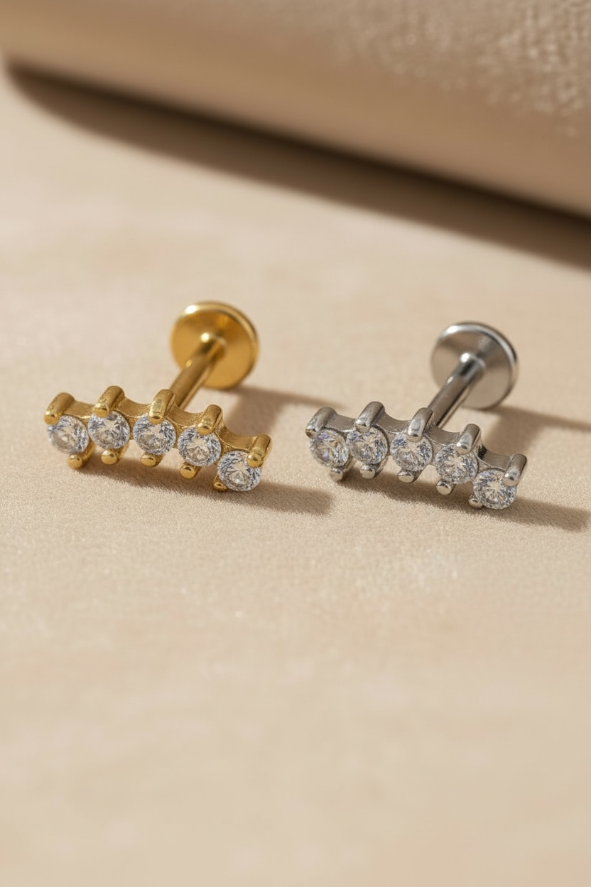 Piercing mini barre de strass