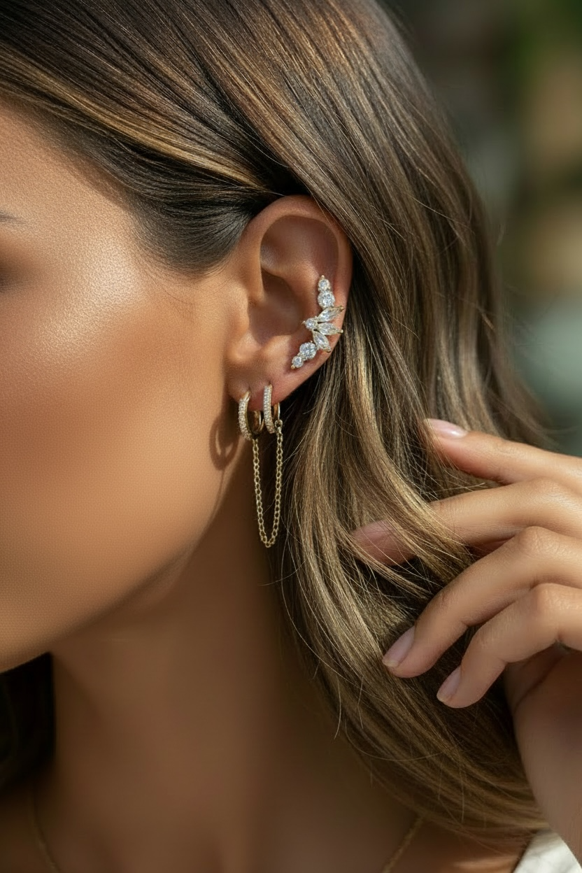 Monoboucle double menotte strass gamme spacy