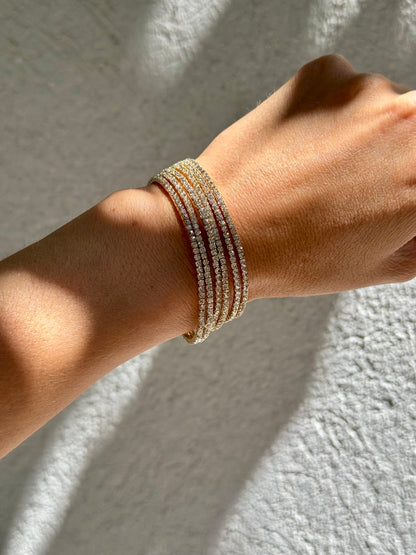 Bracelet strass ultra brillant ( lot de 6) coloris or