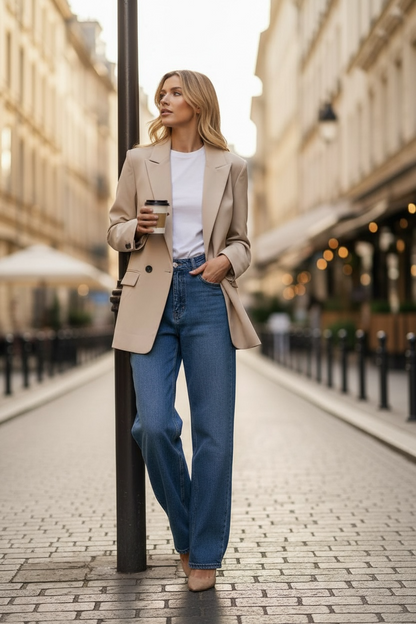 Veste tailleur beige