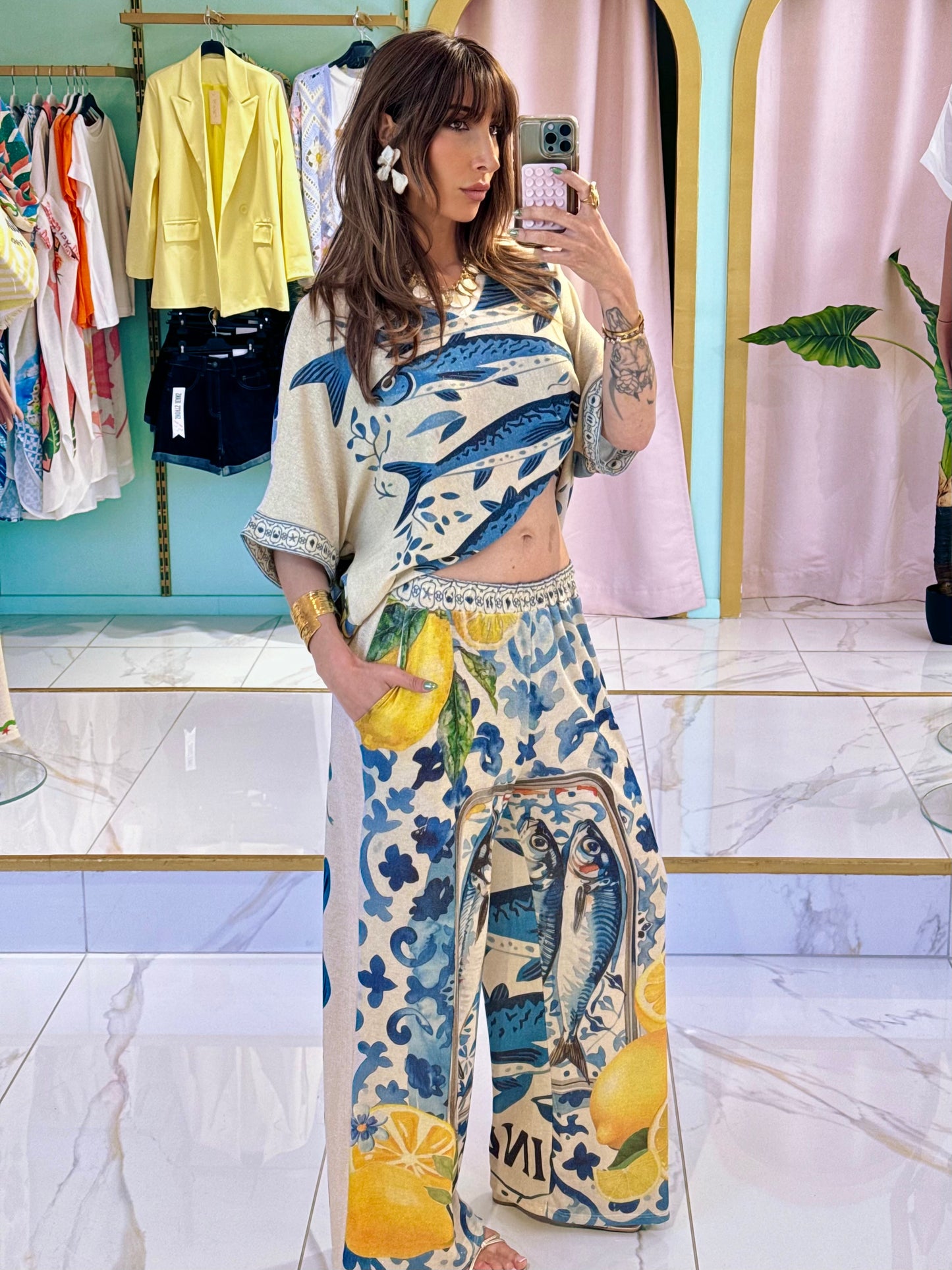 Ensemble top & pantalon sardine