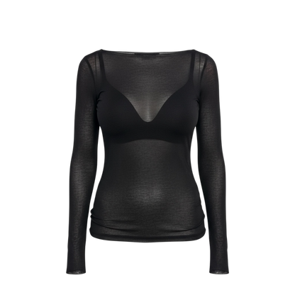 Top moulant en cachemire noir