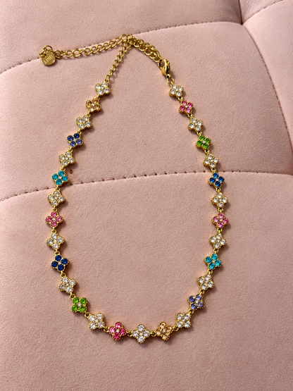 Colliers fleurs multicolore