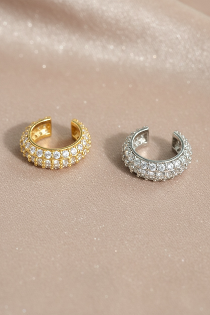 Bague d’oreille / faux piercing strass épais
