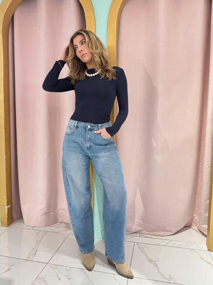 Jean baloon baggy bleu