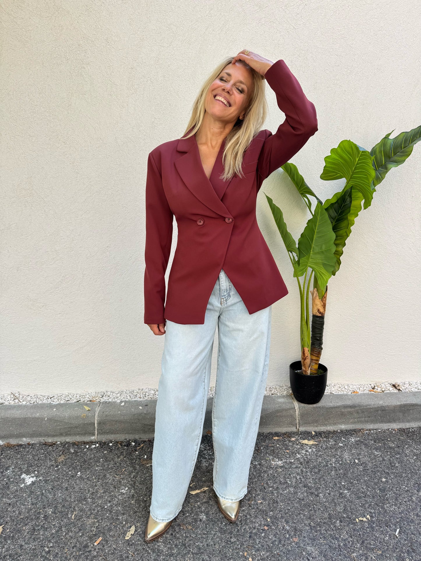 Veste tailleur signature cintrée brique