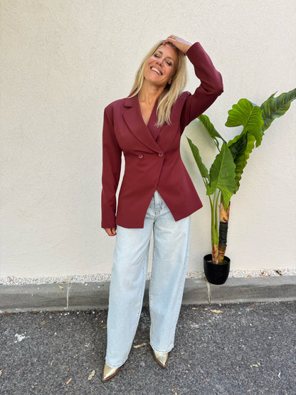 Veste tailleur signature cintrée brique