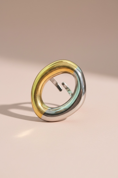 Bague ronde bicolore