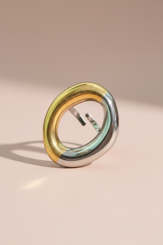 Bague ronde bicolore