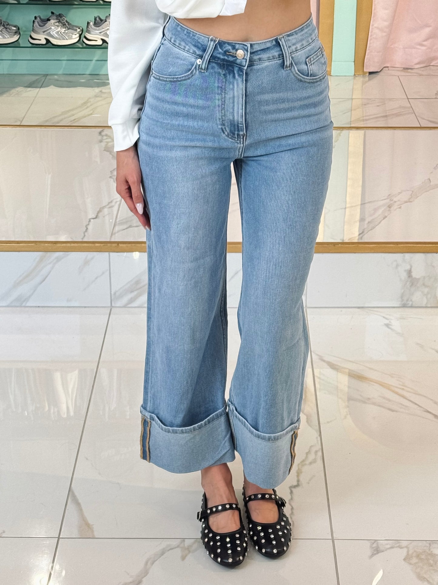 Jean marivy à revers bleu clair