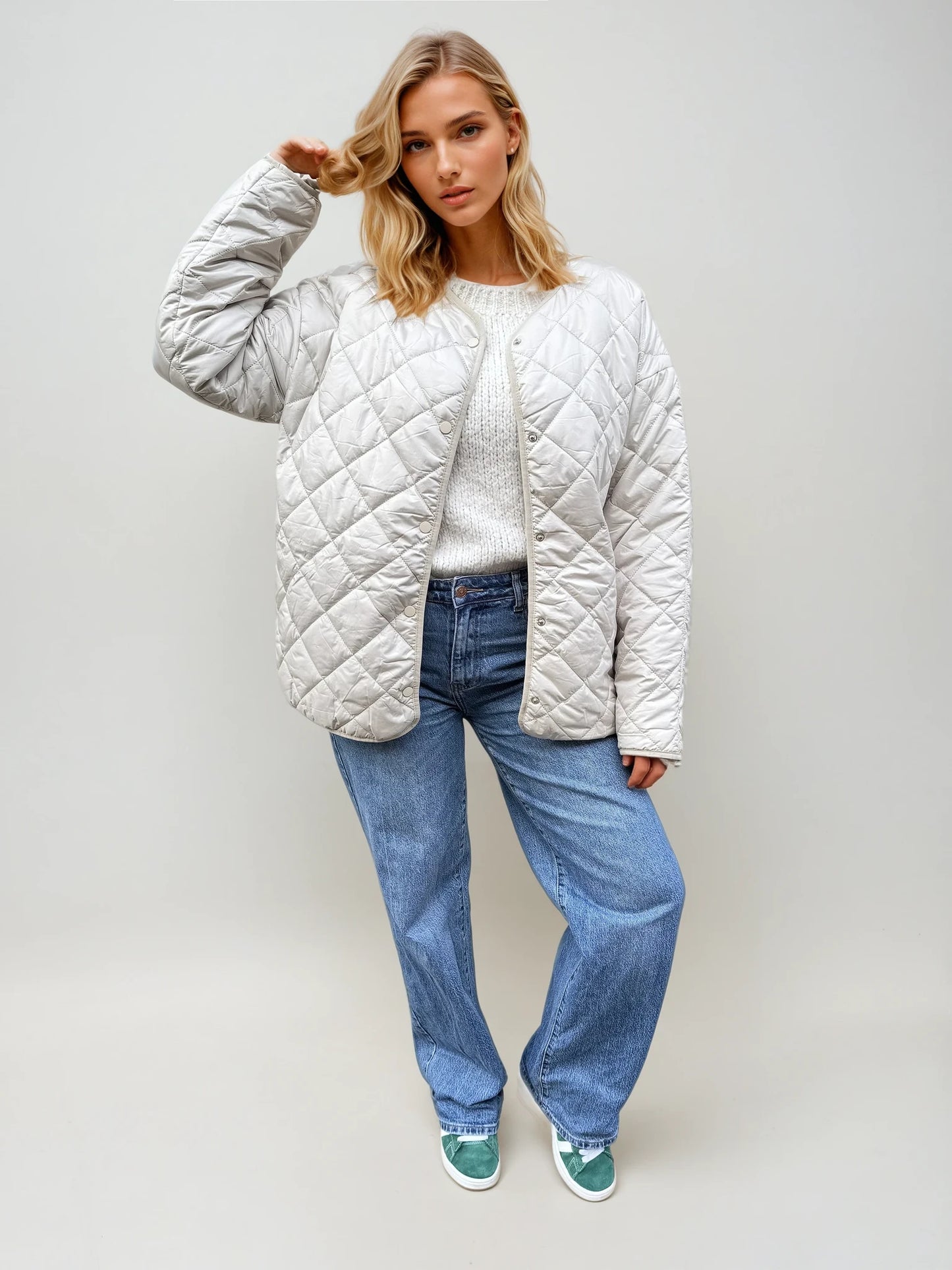 Veste matelassée boutonnable beige