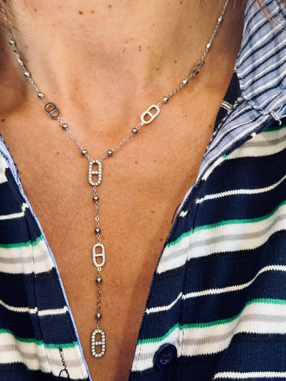 Collier cascade H dupe argent