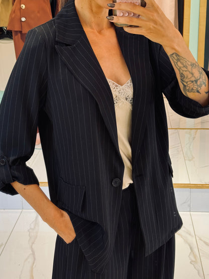 Ensemble tailleur fluide – Veste & pantalon noir