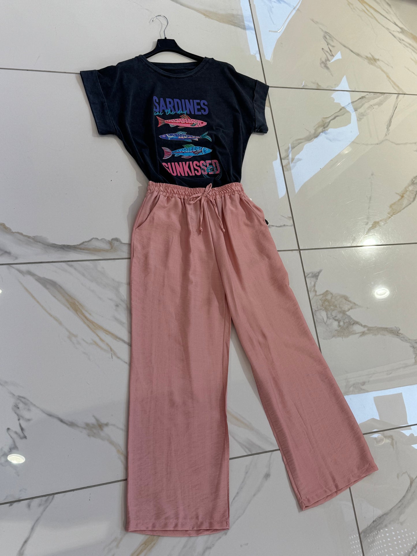 Pantalon fluide italien – rose
