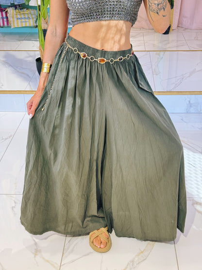 Pantalon jupe oversize - kaki