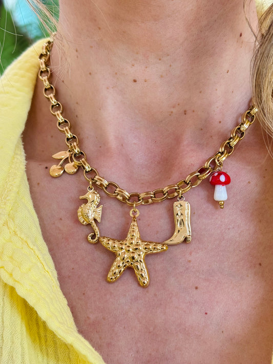 Collier breloque étoile de mer , santiags & compagnie