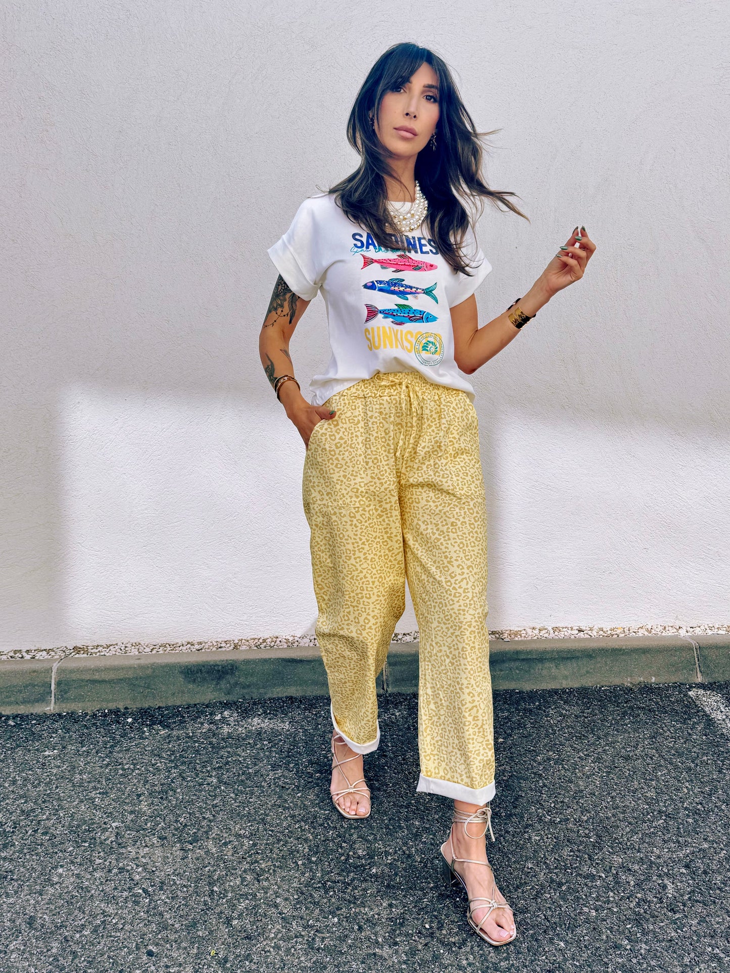 T-shirt sardine blanc
