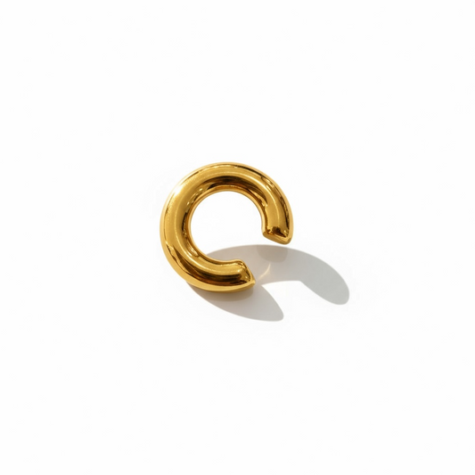 Bague d’oreille unisexe  épai & lisse doré