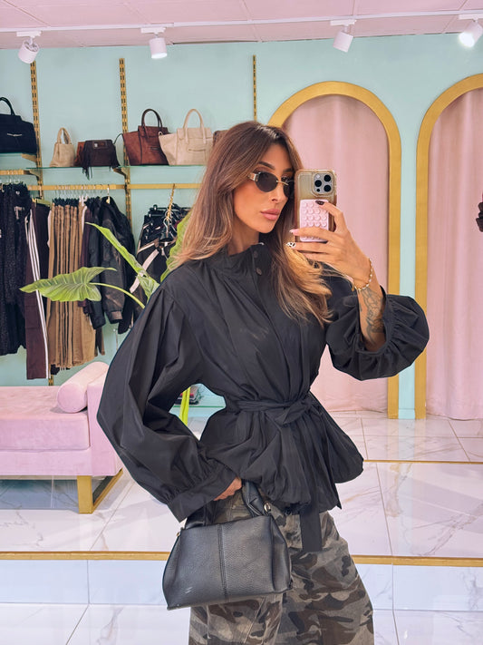 Veste légère déperlante – Coupe loose noire