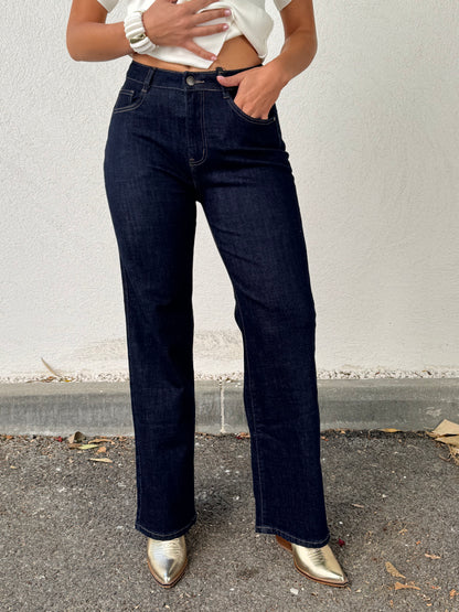 Jean brut femme – Coupe régulière – Taille haute stretch