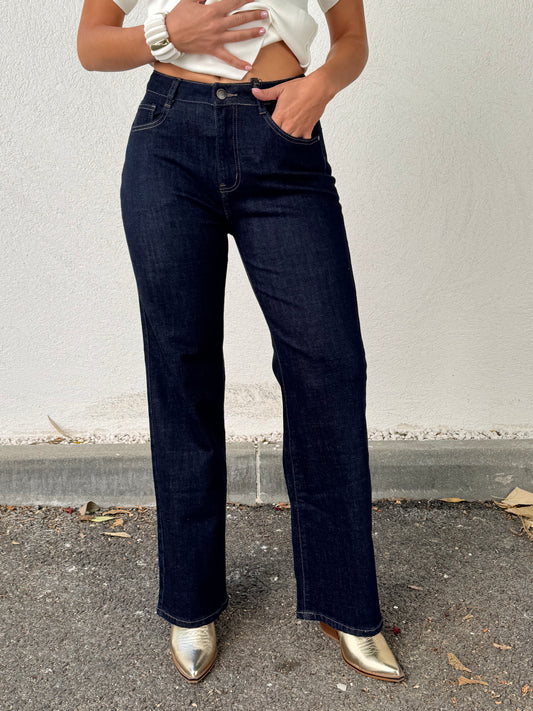 Jean brut femme – Coupe régulière – Taille haute stretch