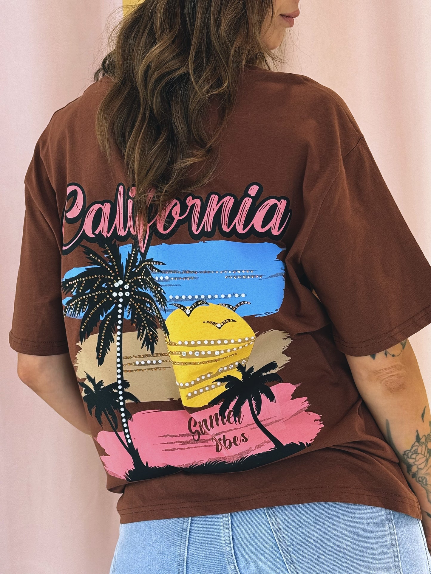 T-shirt unisexe california  - marron