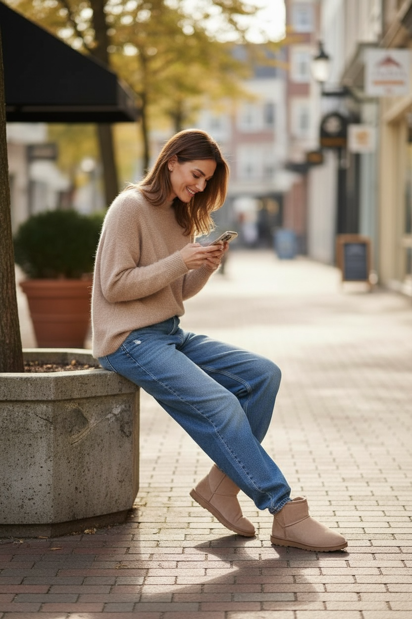 Pull en maille beige