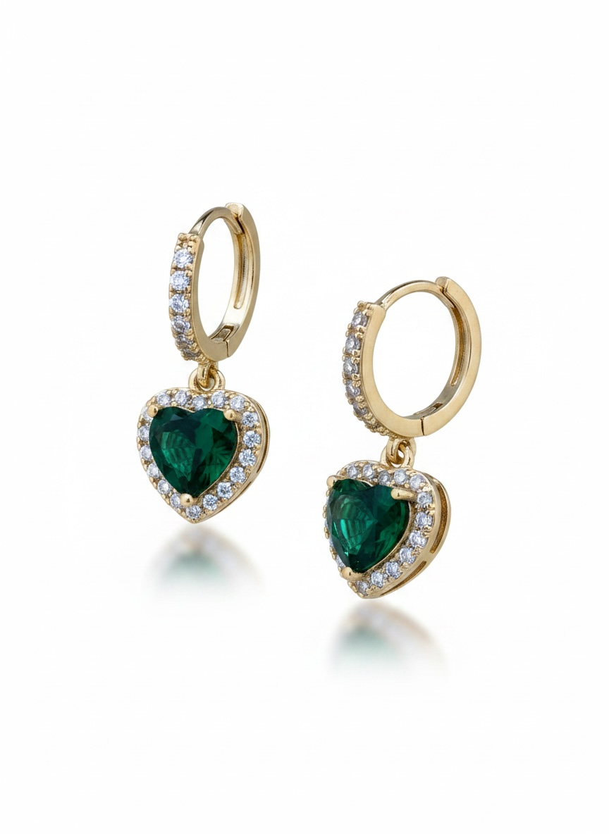 Bo gamme spacy cœur strass vert