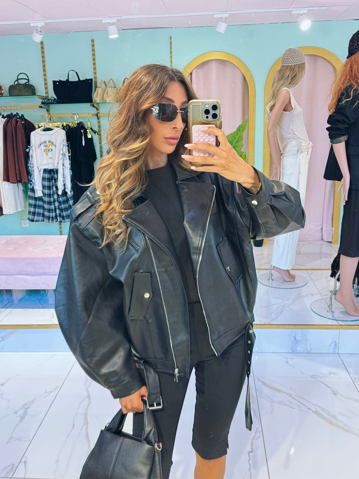 Perfecto Oversize noir MOCHY – Manches Ballon